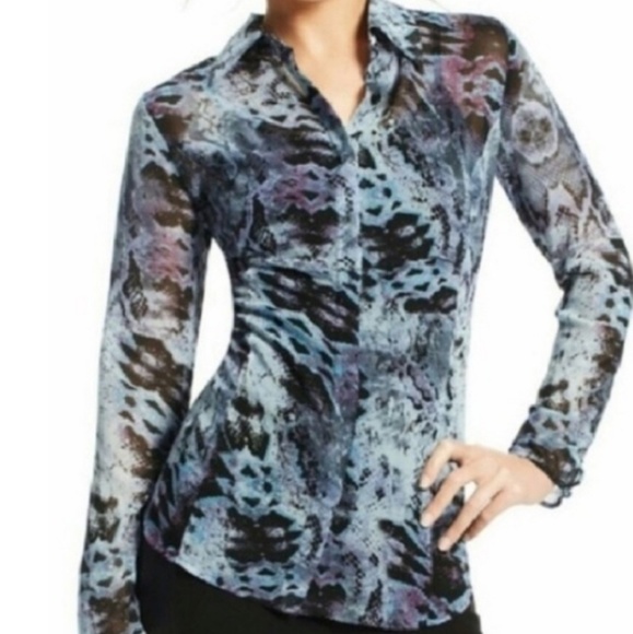 CAbi Tops - Cabi snakeskin print sheer blouse